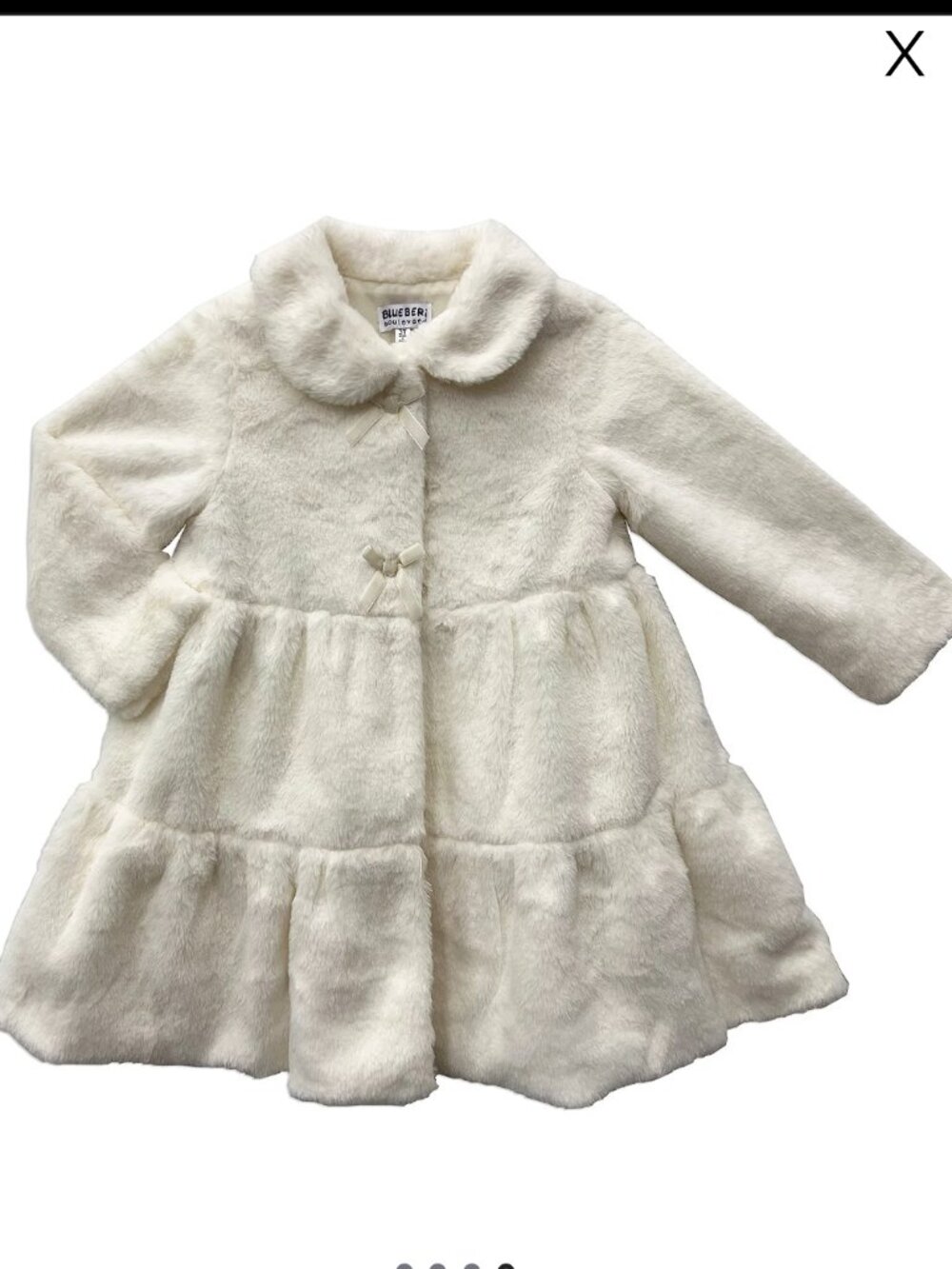 Girls Blueberi Boulevard  Cream Tiered Coat only